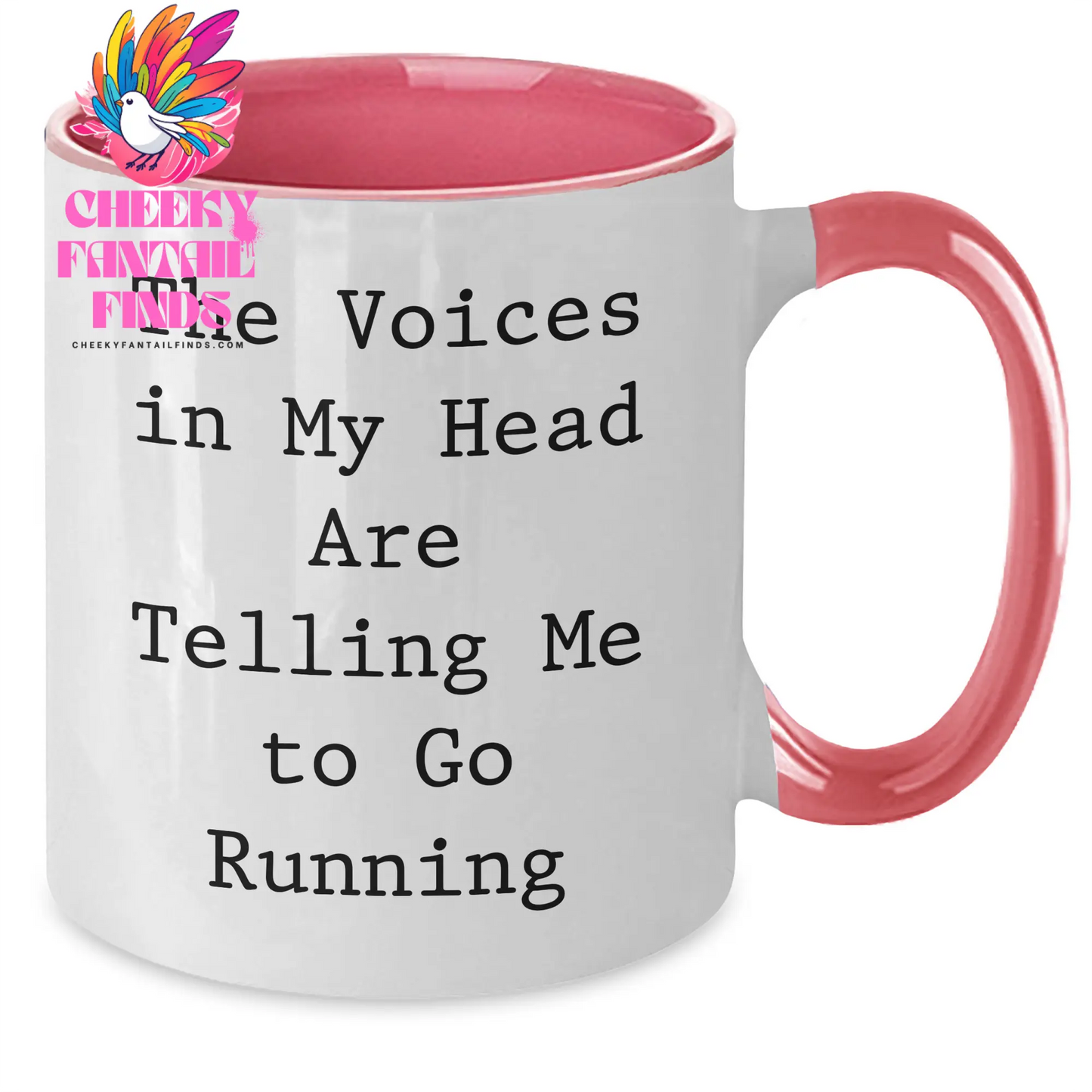 Funny Running Gifts for Her - The Voices In My Head Are Telling Me To Go Running Two Tone Coffee Mug, Mother's Day Unique Gifts from Women, Gifts for Running Women - Additional