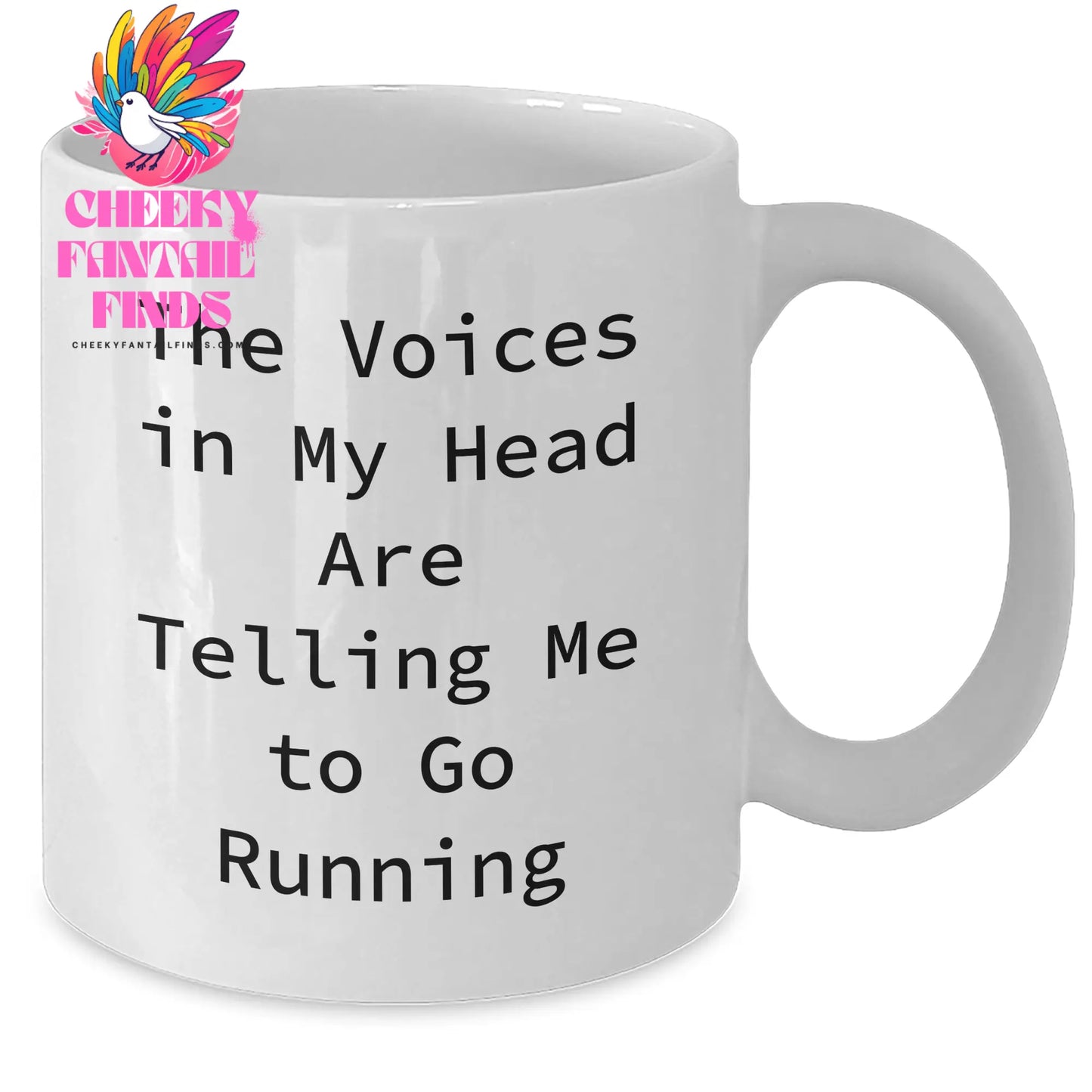 Funny Running Humor Gifts from Mom to Daughter for Mother's Day, White Coffee Mug, 'The Voices In My Head Are Telling Me To Go Running' - Additional