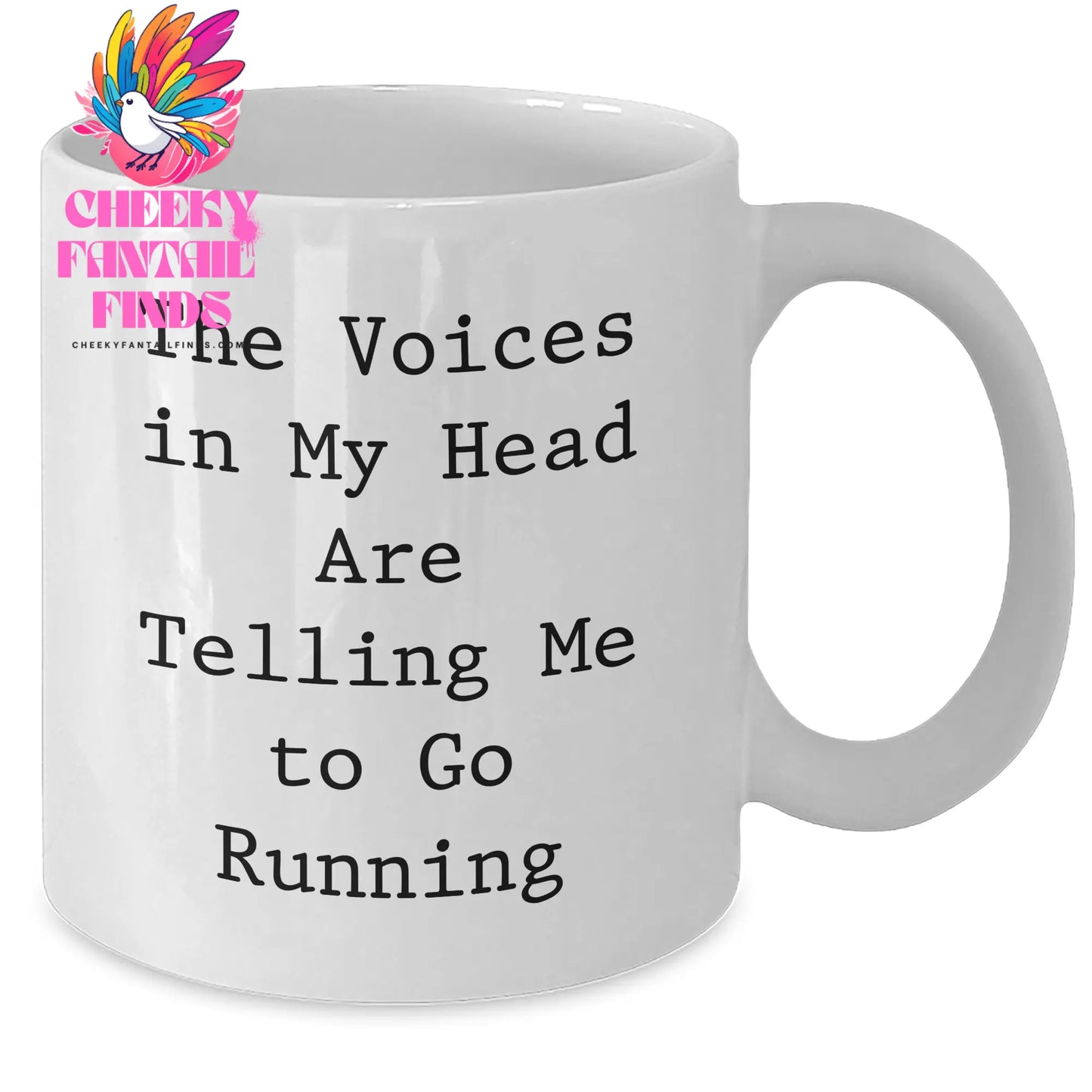 Funny Running Quotes Gifts for Her - White Coffee Mug for Mother's Day, Gifts from Mom, Unique Running Gifts for Her, 'The Voices In My Head Are Telling Me To Go Running' - Additional