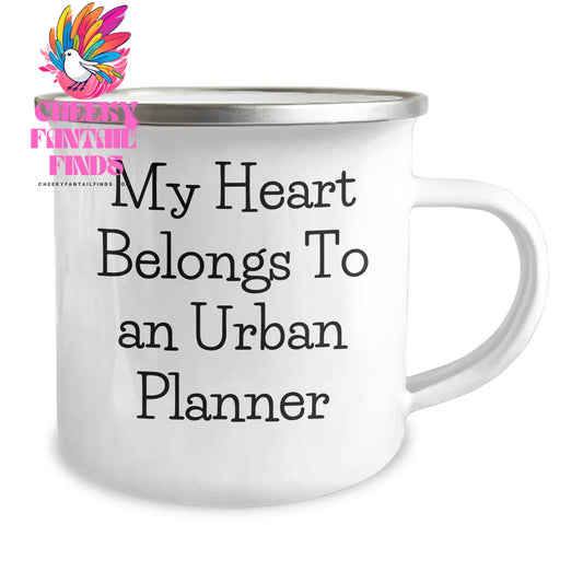 Funny Urban Planner Gifts from Mom, 'My Heart Belongs To An Urban Planner' Camping Mug for Mother's Day Unique Gifts for Urban Planner - Image 2