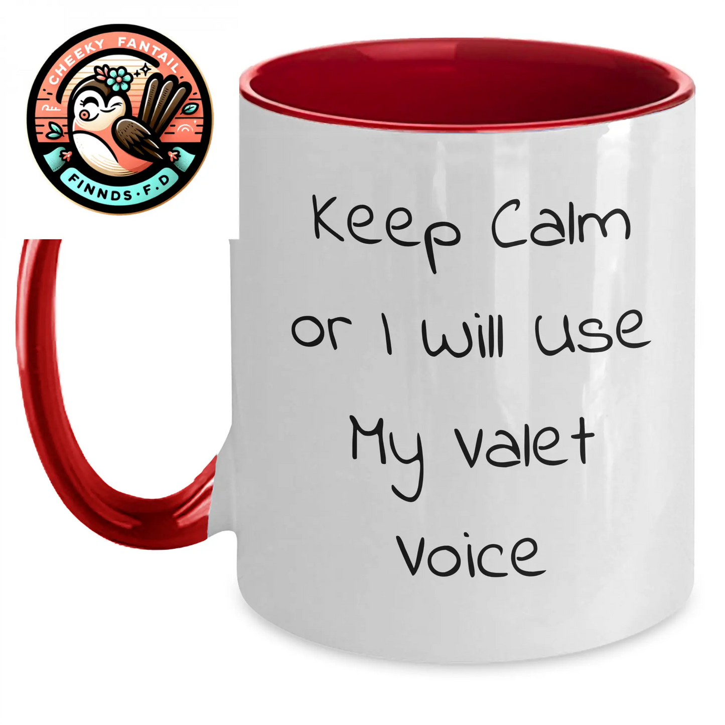 Funny Valet Gifts from Men to Friends - Keep Calm Or I Will Use My Valet Voice Two Tone Coffee Mug, Father's Day Unique Gifts - Main