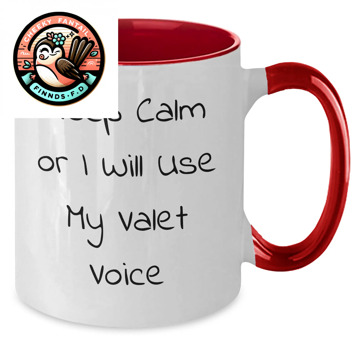 Funny Valet Gifts from Men to Friends - Keep Calm Or I Will Use My Valet Voice Two Tone Coffee Mug, Father's Day Unique Gifts - Additional