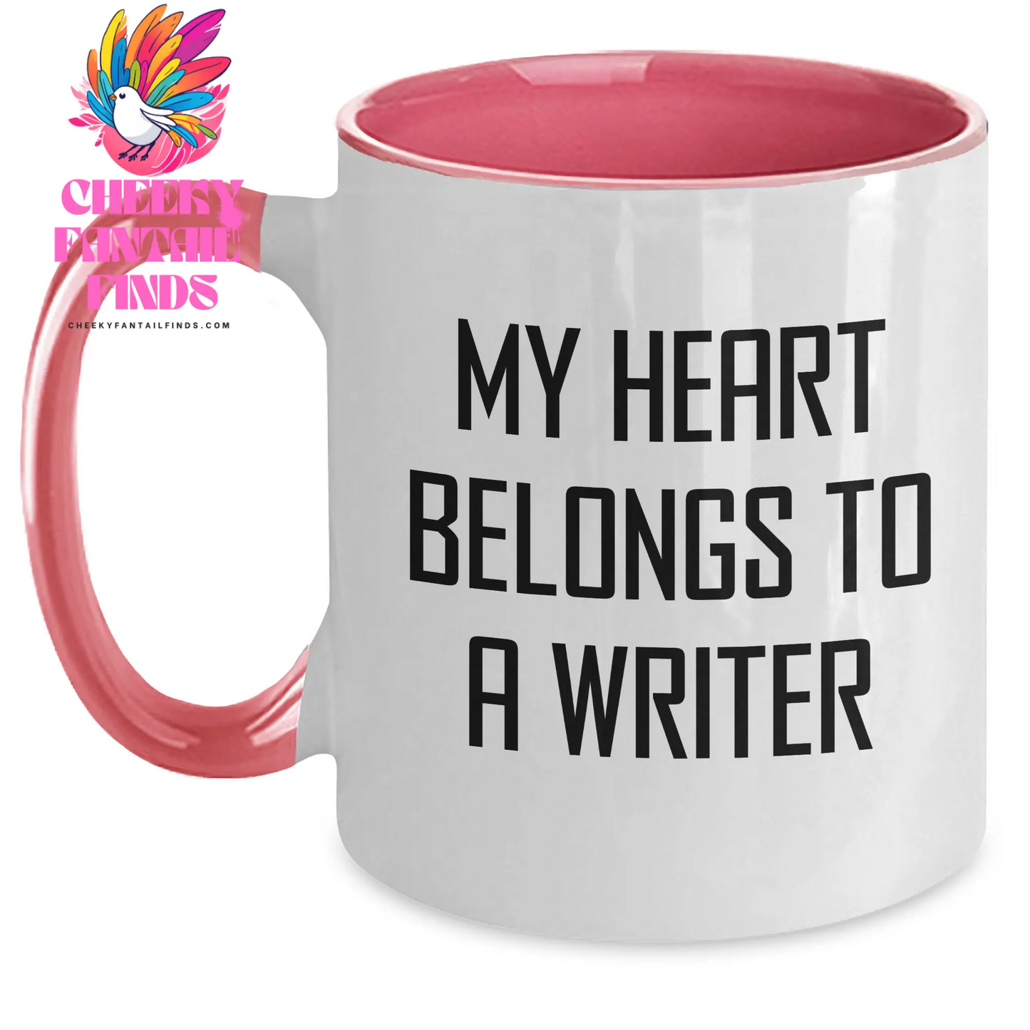 Funny Writer Gifts, My Heart Belongs To A Writer Quote, Two Tone Coffee Mug for Writer, Gifts from Family, Unique Mother's Day Unique Gifts - Main
