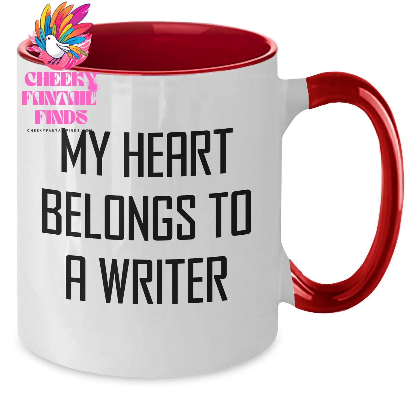 Funny Writer Gifts, My Heart Belongs To A Writer Quote, Two Tone Coffee Mug for Writer, Gifts from Family, Unique Mother's Day Unique Gifts - Additional