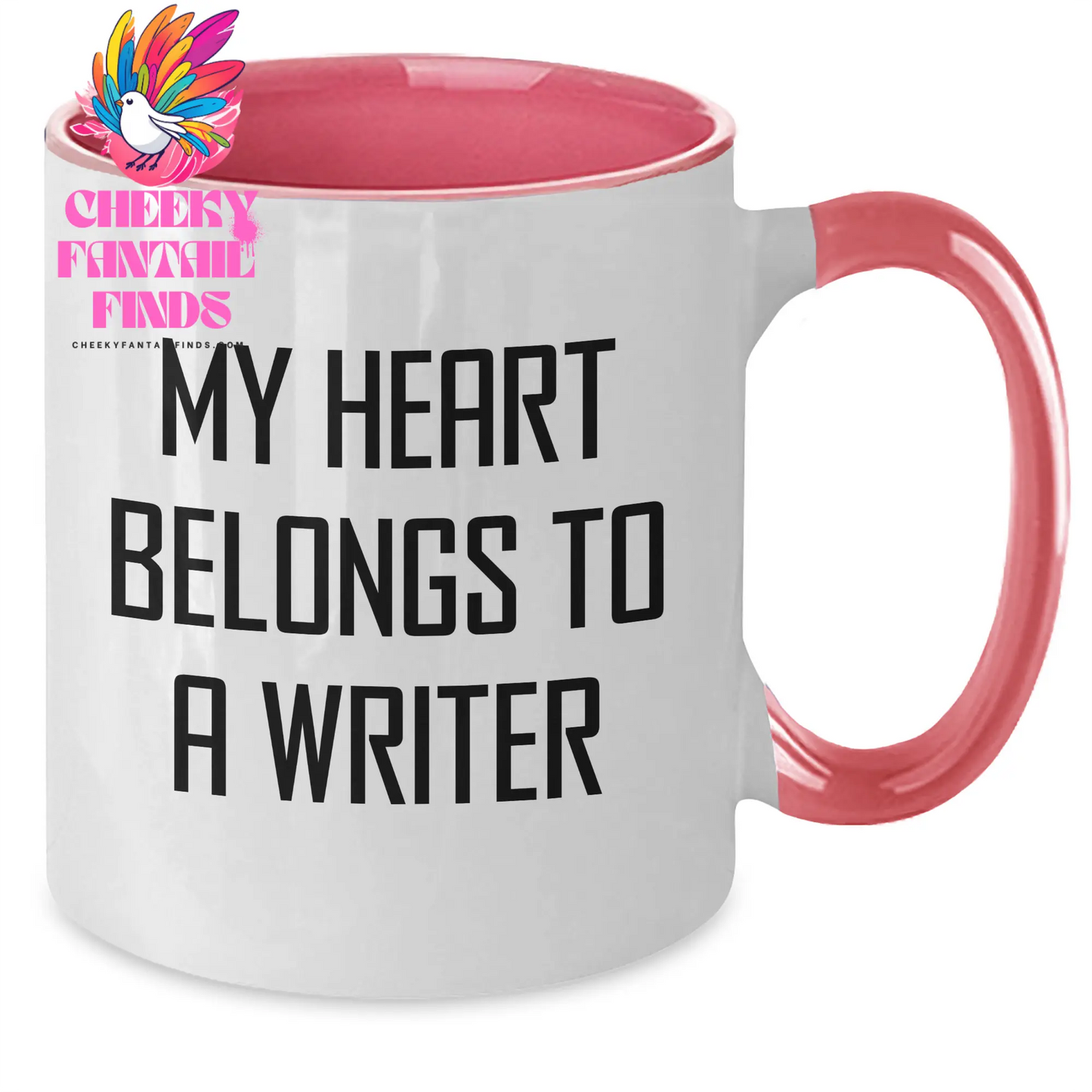 Funny Writer Gifts, My Heart Belongs To A Writer Quote, Two Tone Coffee Mug for Writer, Gifts from Family, Unique Mother's Day Unique Gifts - Additional