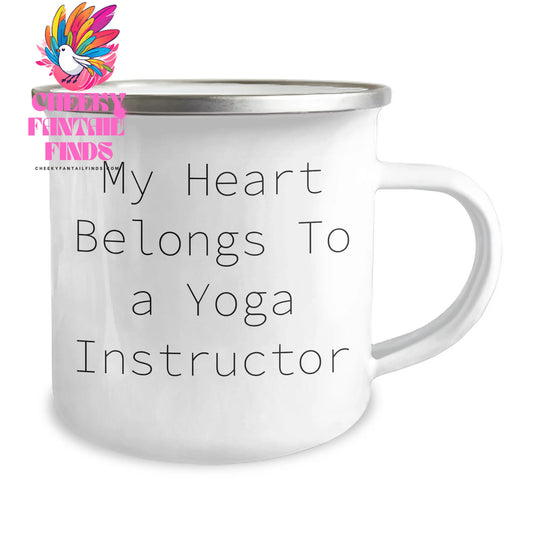 Funny Yoga Instructor Gifts from Friends - My Heart Belongs To A Yoga Instructor, Yoga Instructor Camping Mug, Mother's Day Unique Gifts - Image 2