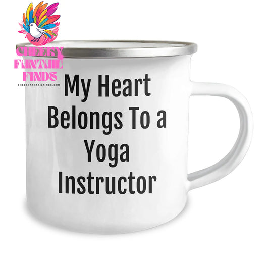 Funny Yoga Instructor Gifts from Men to Women Mother's Day Camping Mug 'My Heart Belongs To A Yoga Instructor' - Image 2