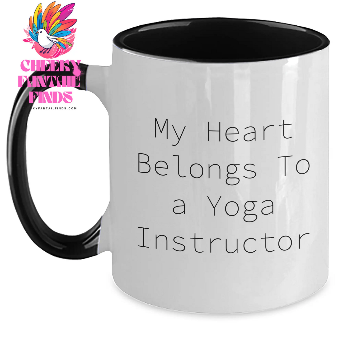 Funny Yoga Instructor Gifts from Women to Yoga Instructors, My Heart Belongs To A Yoga Instructor Two Tone Coffee Mug for Mother's Day - Main