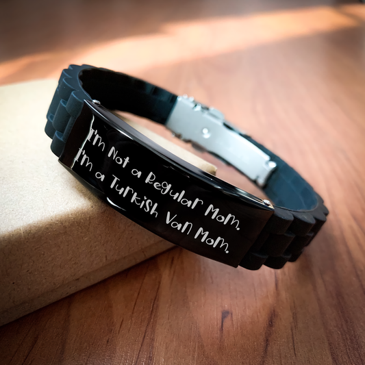 Turkish Van Cat Mom Funny Gifts, Adjustable Glide lock Clasp Bracelet for Men, Fathers Day Unique Gifts from Family, Gifts for Turkish Van Cat Enthusiasts - Image 2