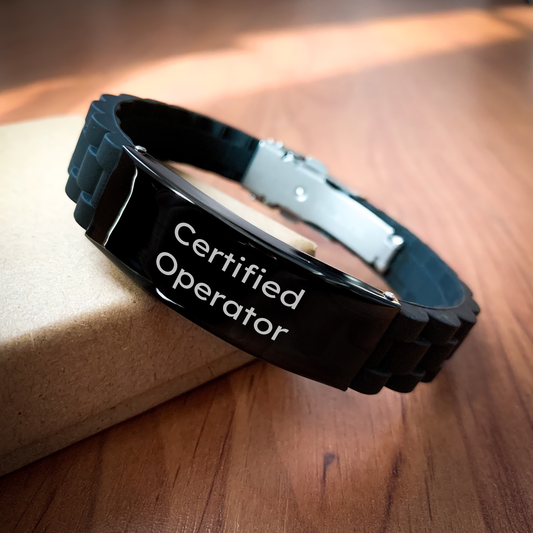 Operator Funny Quote Gifts from Men, Women, Friends - Glide lock Clasp Adjustable Black Stainless Steel Silicone Graduation Unique Gifts for Operator, Inspiration and Encouragement - Image 2