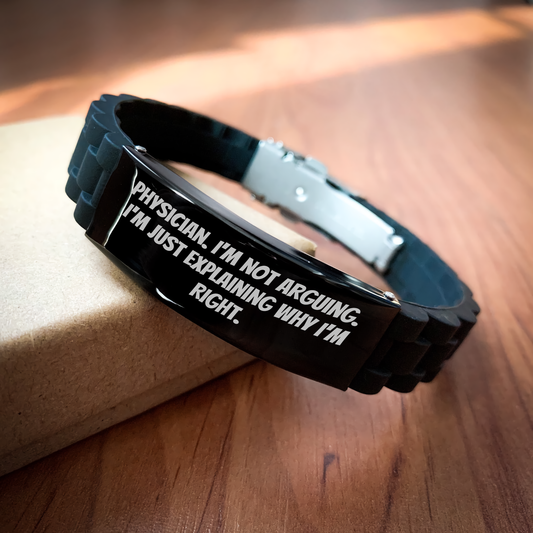 Physician Gifts - Funny Glide lock Clasp Bracelet, 'I'm Not Arguing, I'm Just Explaining Why I'm Right' - Graduation Unique Gifts from Men to Physician - Image 2