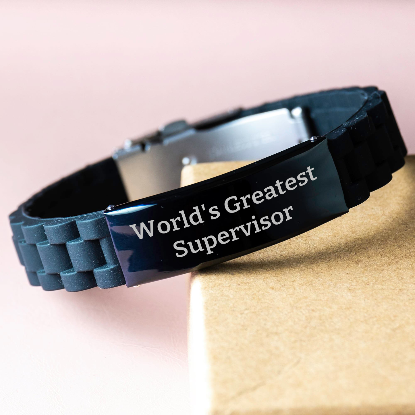 World's Greatest Supervisor Funny Gifts from Men to Supervisor Glide lock Clasp Bracelet for Father's Day Unique Accessories - Image 3