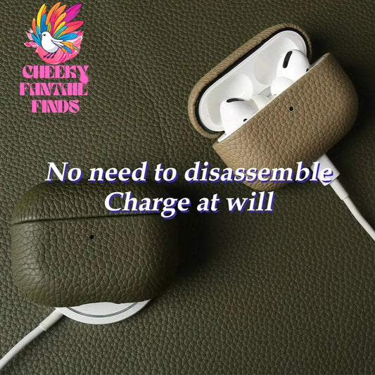 Genuine Leather Case For Airpods Pro 2 Cases Airpods 2 3 Bag Luxury Handmade Wireless Bluetooth Earphone Box Protective shell Cheeky Fantail Finds