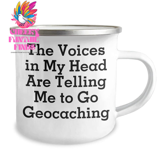 Geocaching Adventures Gifts from Friends to Geocaching Lovers, 'The Voices In My Head Are Telling Me To Go Geocaching' Funny Camping Mug for Mother's Day - Image 2