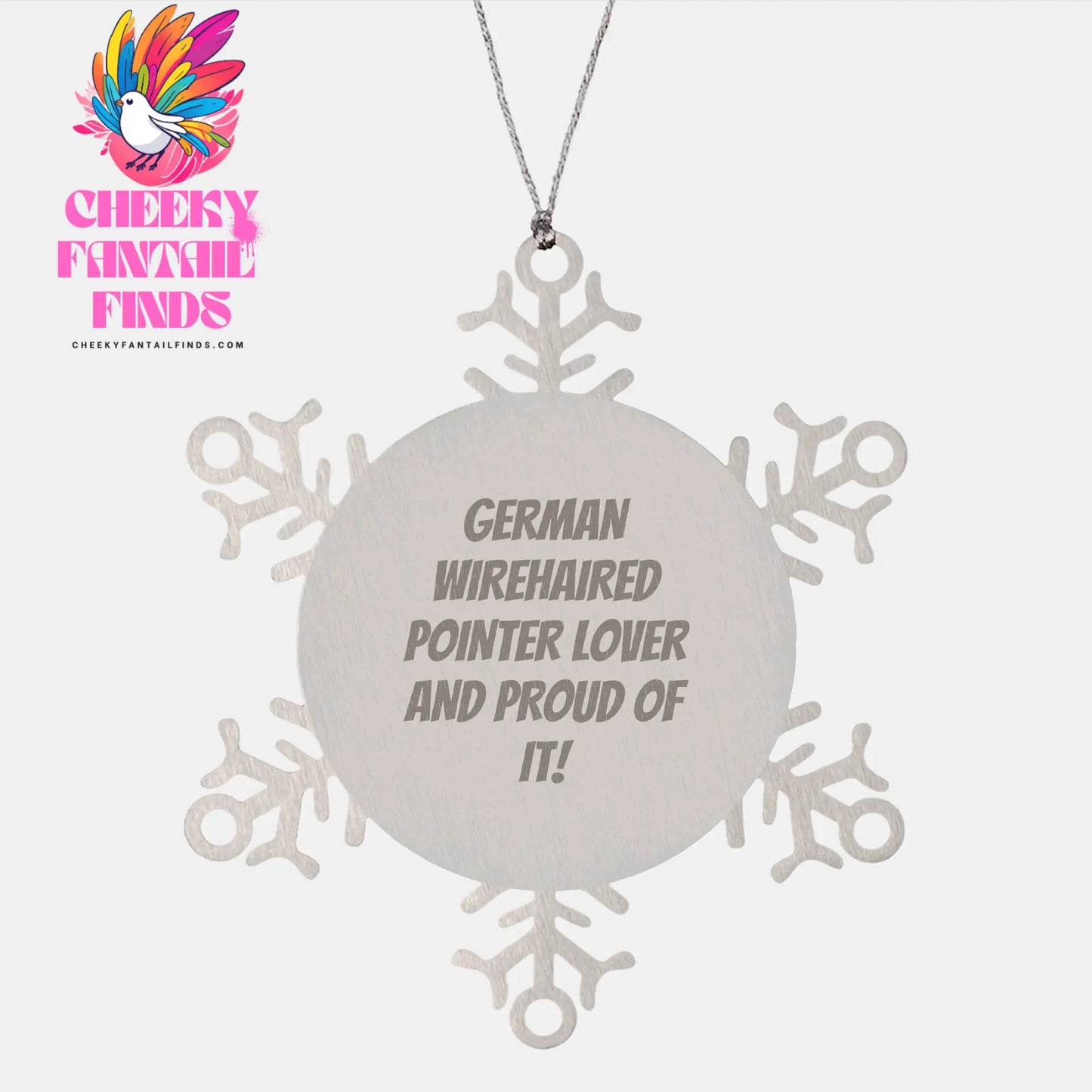 German Wirehaired Pointer Dog Lover Gifts Snowflake Ornament, Funny German Wirehaired Pointer Dog Christmas Decoration, Gifts from Men to German Wirehaired Pointer Dog Enthusiasts - Image 1
