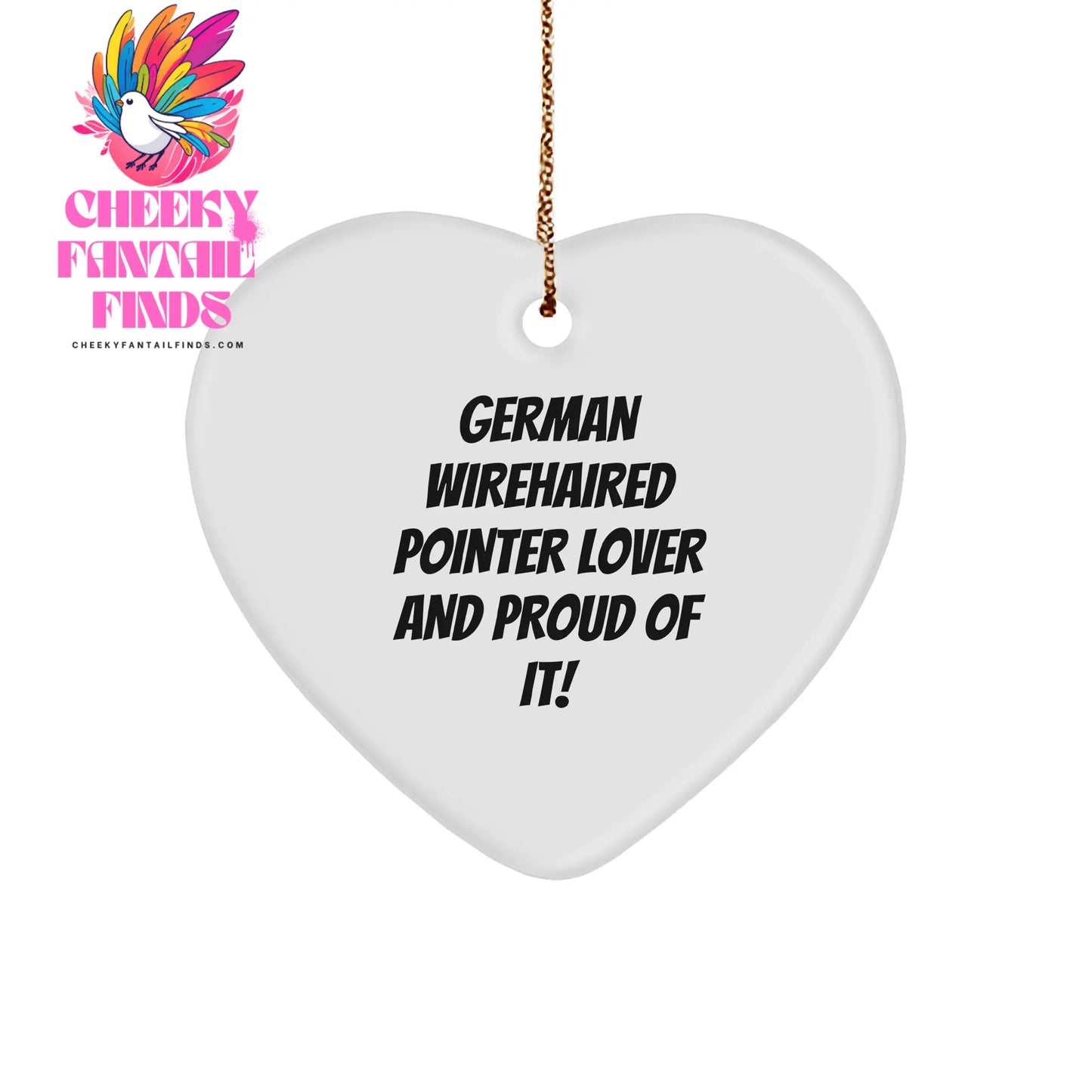 German Wirehaired Pointer Dog Lovers Funny Heart Ornament Gifts from Dog Parents for Christmas - Image 1