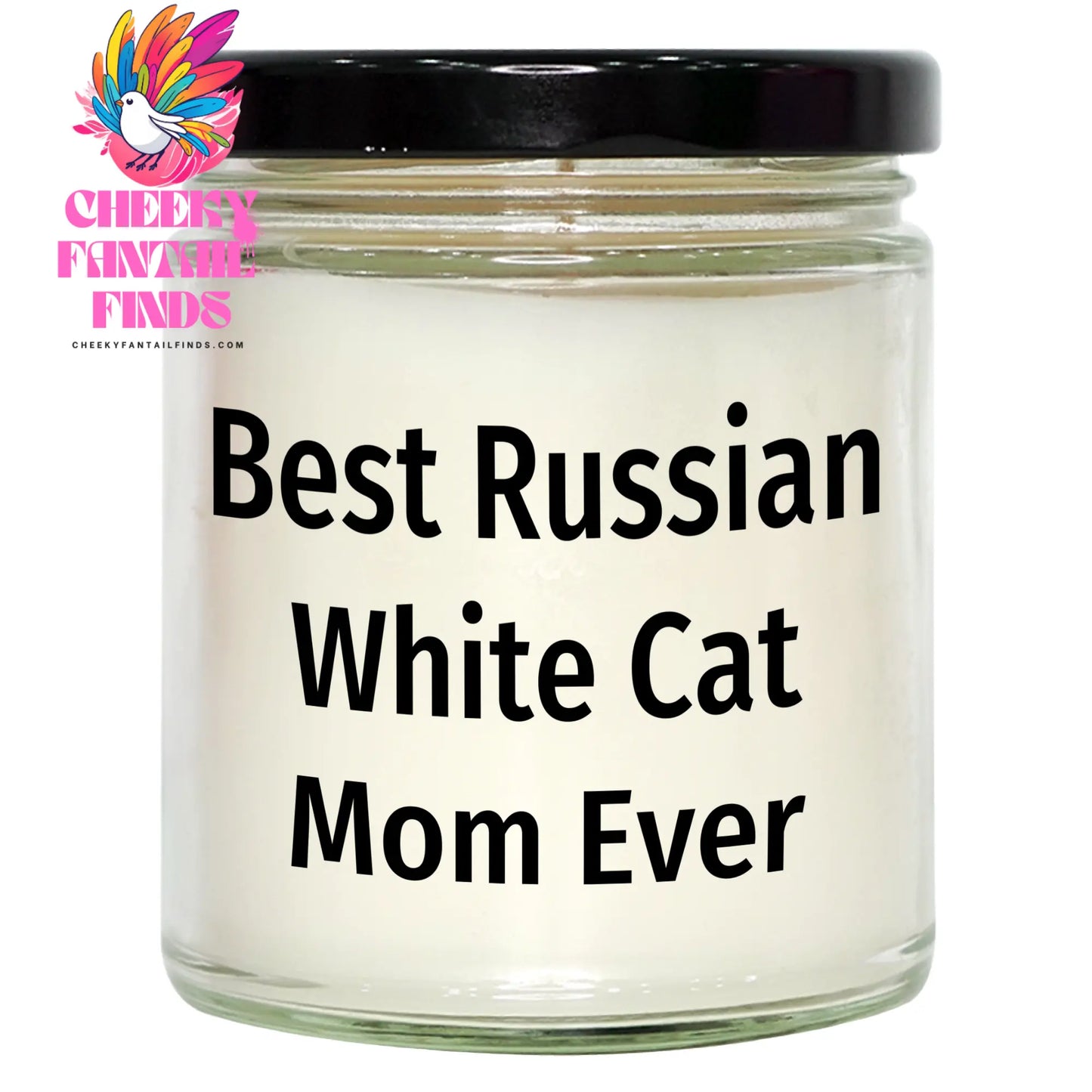 Gifts for Russian White Cat Moms - Funny 9oz Vanilla Soy Candles - Best Russian White Cat Mom Ever Gifts from Kids - Unique Father's Day Unique Gifts for Cat Lovers - Image 1