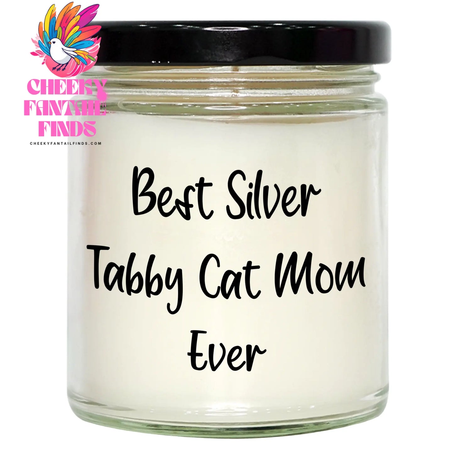 Gifts for Silver Tabby Cat Mom: Best Silver Tabby Cat Mom Ever - 9oz Vanilla Soy Candle - Funny Gifts for Silver Tabby Cat Lovers - Father's Day Unique Gifts from Kids - Image 1