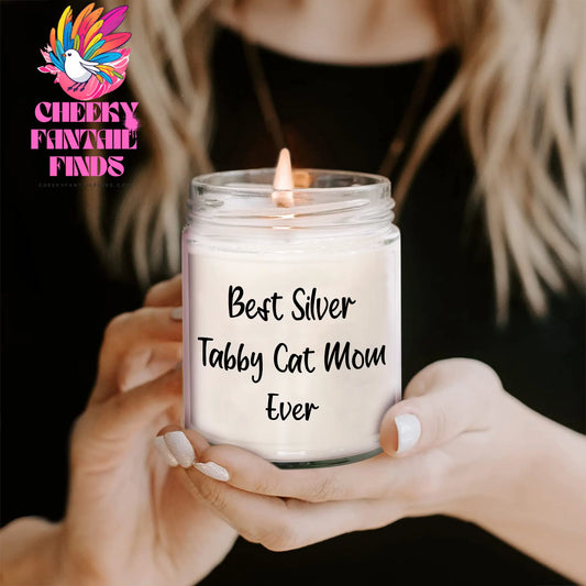 Gifts for Silver Tabby Cat Mom: Best Silver Tabby Cat Mom Ever - 9oz Vanilla Soy Candle - Funny Gifts for Silver Tabby Cat Lovers - Father's Day Unique Gifts from Kids - Image 2