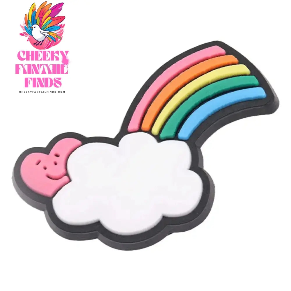 Good Quality 1pcs PVC Shoe Charms Colorful Beautiful Rainbow White Clouds Accessories DIY Shoe Ornament Fit Wristband Hot Gift - Cheeky Fantail Finds