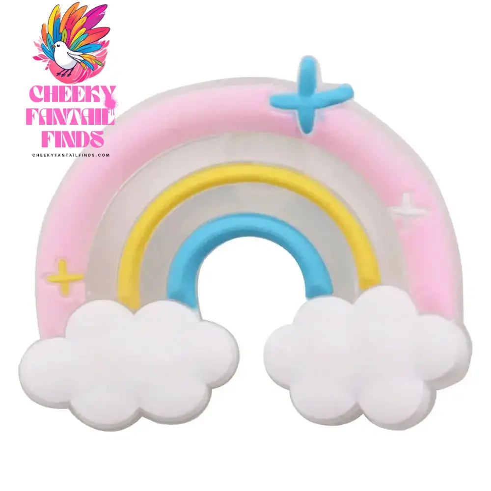 Good Quality 1pcs PVC Shoe Charms Colorful Beautiful Rainbow White Clouds Accessories DIY Shoe Ornament Fit Wristband Hot Gift - Cheeky Fantail Finds