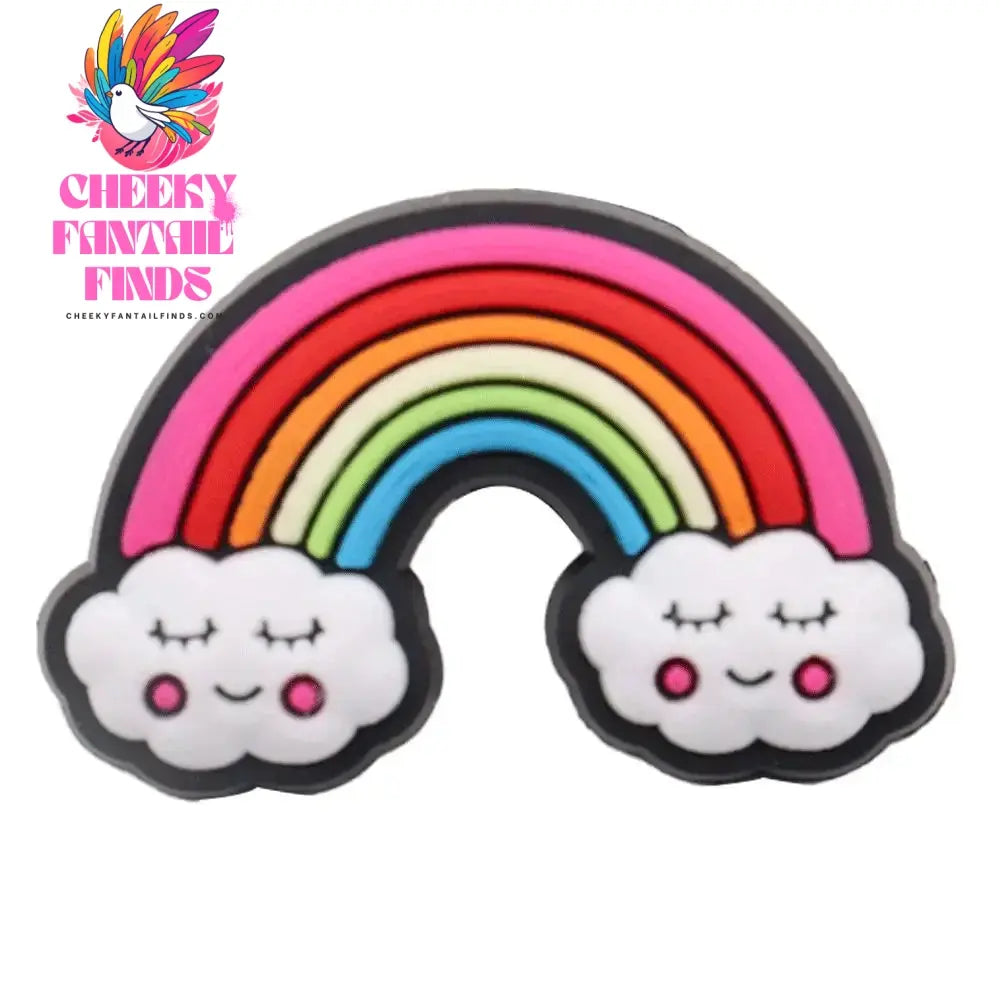 Good Quality 1pcs PVC Shoe Charms Colorful Beautiful Rainbow White Clouds Accessories DIY Shoe Ornament Fit Wristband Hot Gift - Cheeky Fantail Finds
