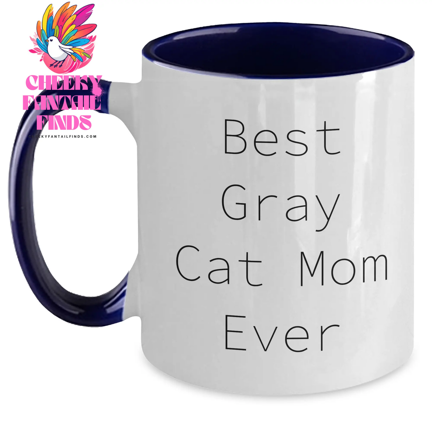 Gray Cat Mom Ever Gray Cat Lovers Gifts for Dad on Father's Day Unique Two Tone Ceramic Coffee Mugs for Gray Cat Enthusiasts Funny Gifts for Gray Cat Dad - Main
