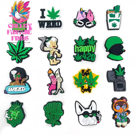 Green Leaf Shoe Charms for Clogs Sandals Decoration Shoe Accessories Charms for Friends Gifts Cheeky Fantail Finds