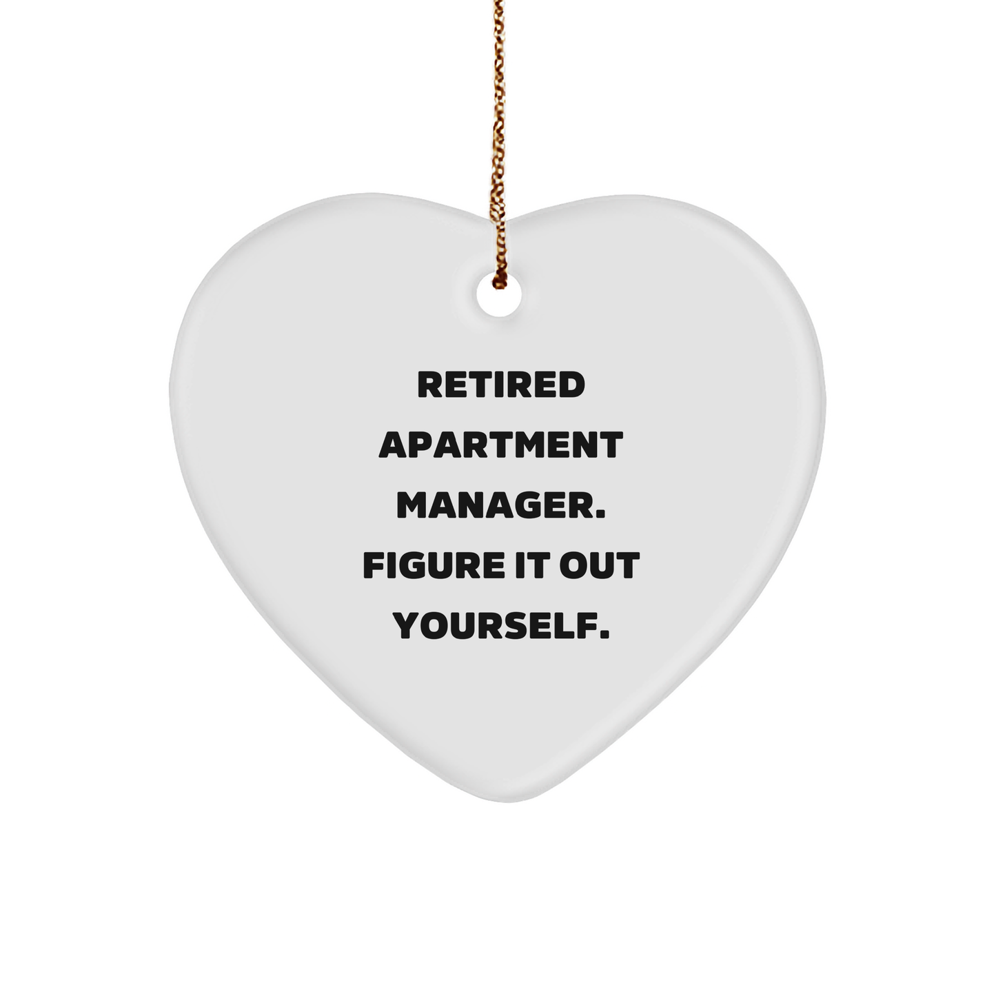 Apartment Manager Gifts from Friends - Heart Ornament for Retired Apartment Manager on Christmas - Image 1