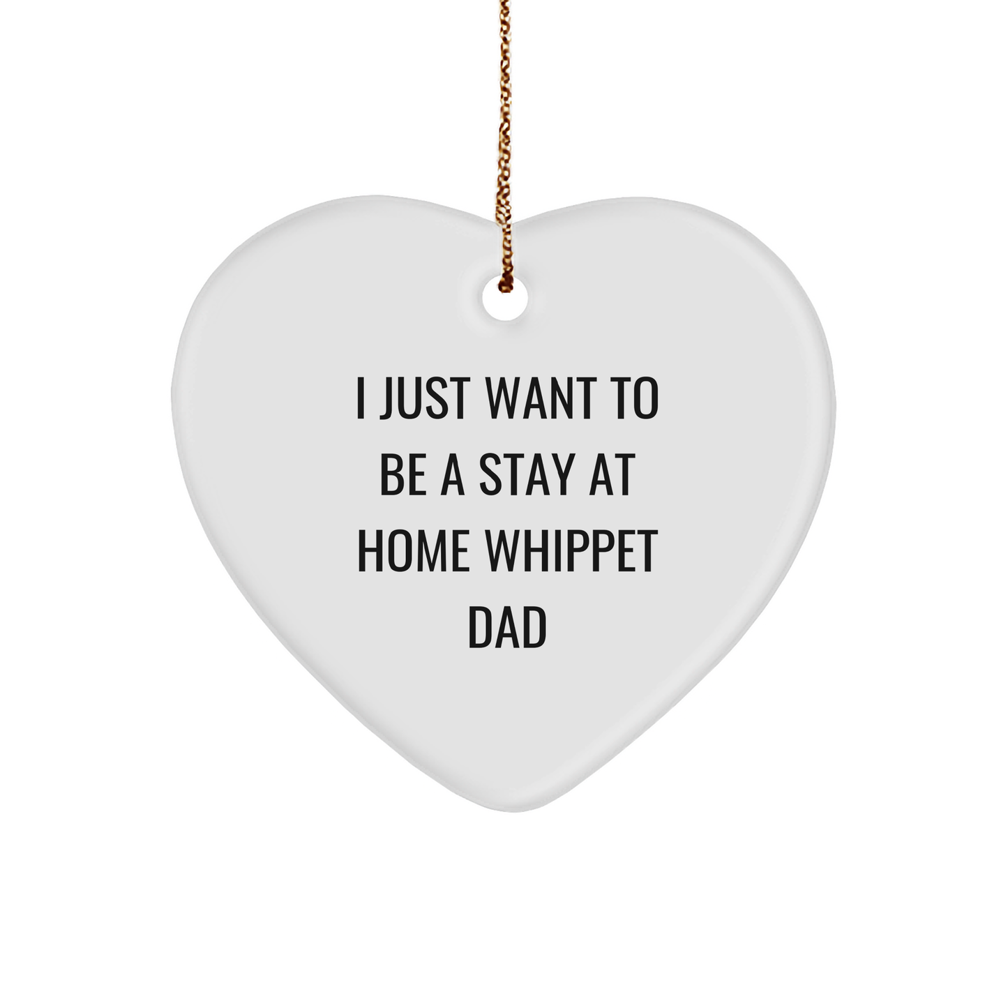 Funny Whippet Dog Dad Gifts from Men to Whippet Dog Lovers at Christmas - Heart Ornament - Image 1