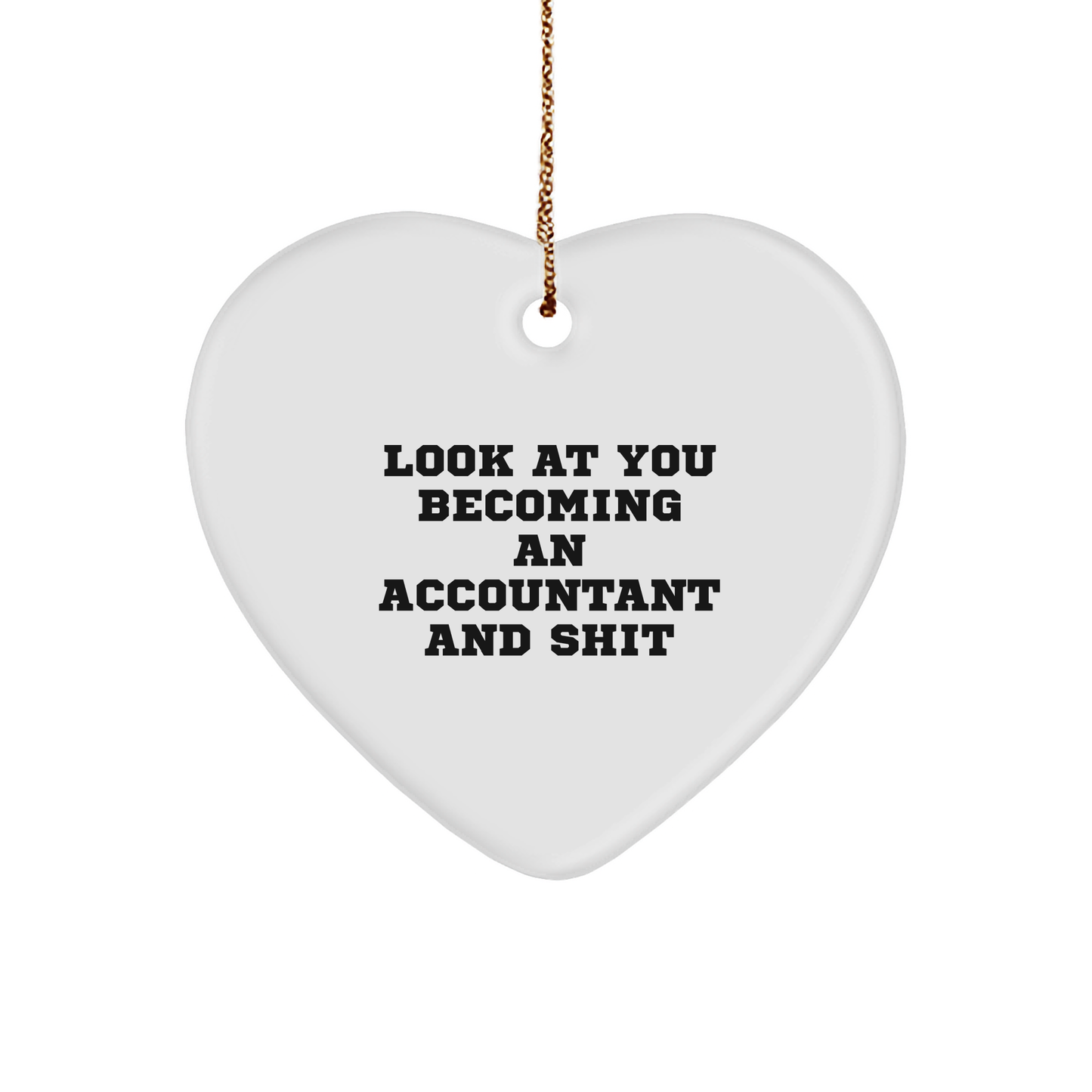 Funny Accountant Gifts from Friends, Heart Ornament for Men and Women, Look At You Becoming An Accountant And Shit, Christmas Unique Gifts - Image 1