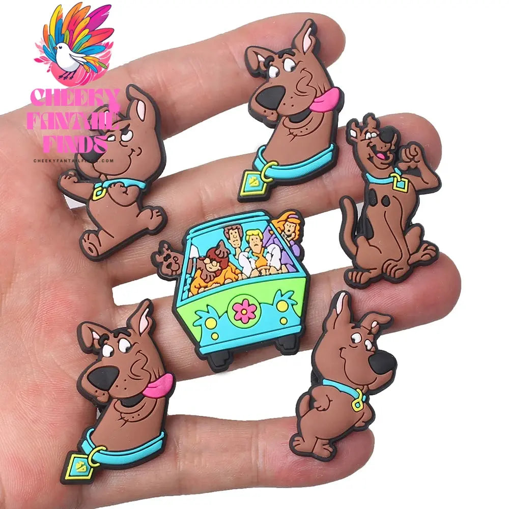 HOT Sale 1pcs Classic Scoob Cartoon Movie series Shoe Charms Accessories Decorations PVC Buckle for Kids Party Xmas Gifts Cheeky Fantail Finds