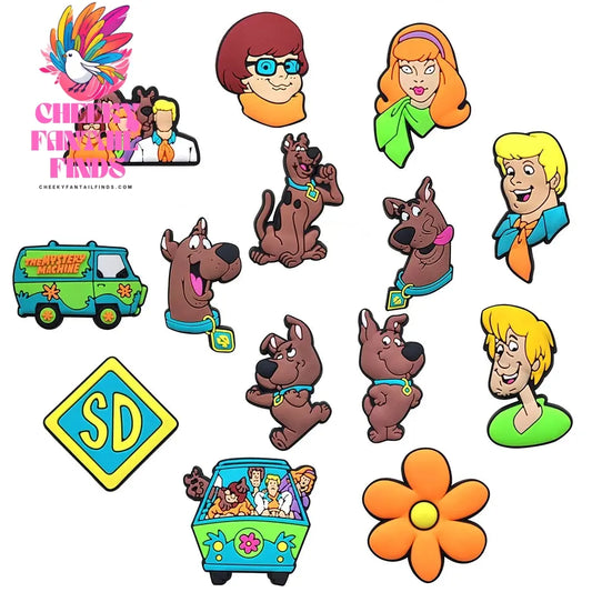 HOT Sale 1pcs Classic Scoob Cartoon Movie series Shoe Charms Accessories Decorations PVC Buckle for Kids Party Xmas Gifts Cheeky Fantail Finds