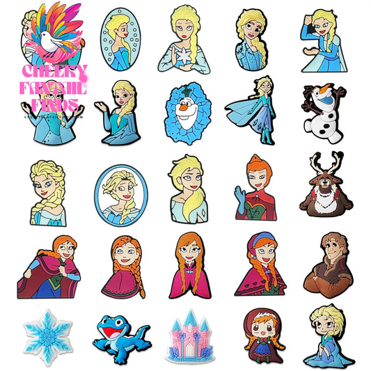 HOT Sale 1pcs Frozen Movie Cartoon series Shoe Charms Accessories Decorations PVC Buckle for Kids Party Xmas Gifts Cheeky Fantail Finds