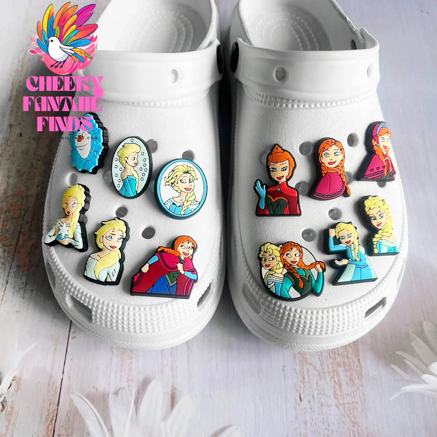 HOT Sale 1pcs Frozen Movie Cartoon series Shoe Charms Accessories Decorations PVC Buckle for Kids Party Xmas Gifts Cheeky Fantail Finds