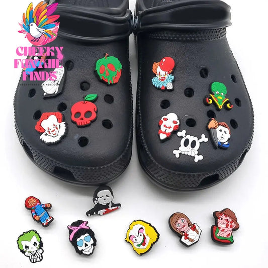 Halloween Pumpkin Ghost Shoe Charms for Clogs Sandals Decoration Shoe Accessories Charms for Friends Gifts Cheeky Fantail Finds
