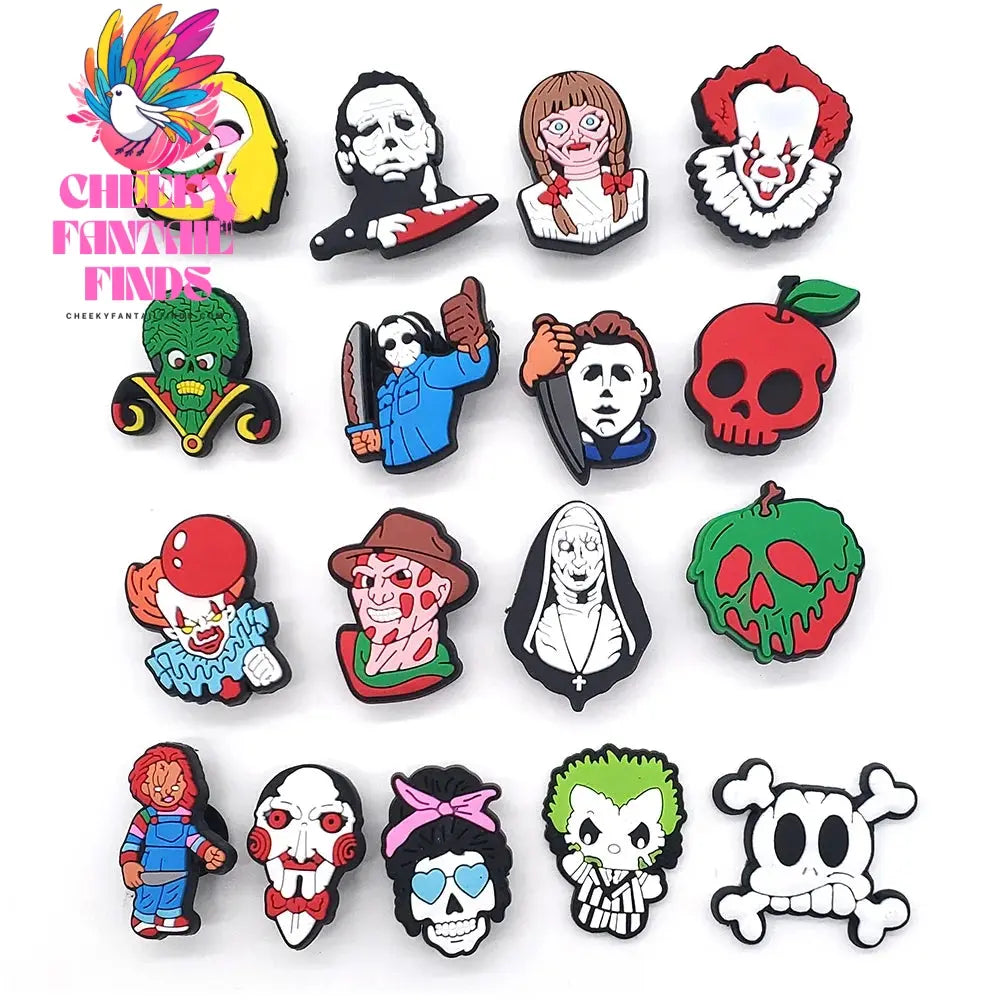 Halloween Pumpkin Ghost Shoe Charms for Clogs Sandals Decoration Shoe Accessories Charms for Friends Gifts Cheeky Fantail Finds
