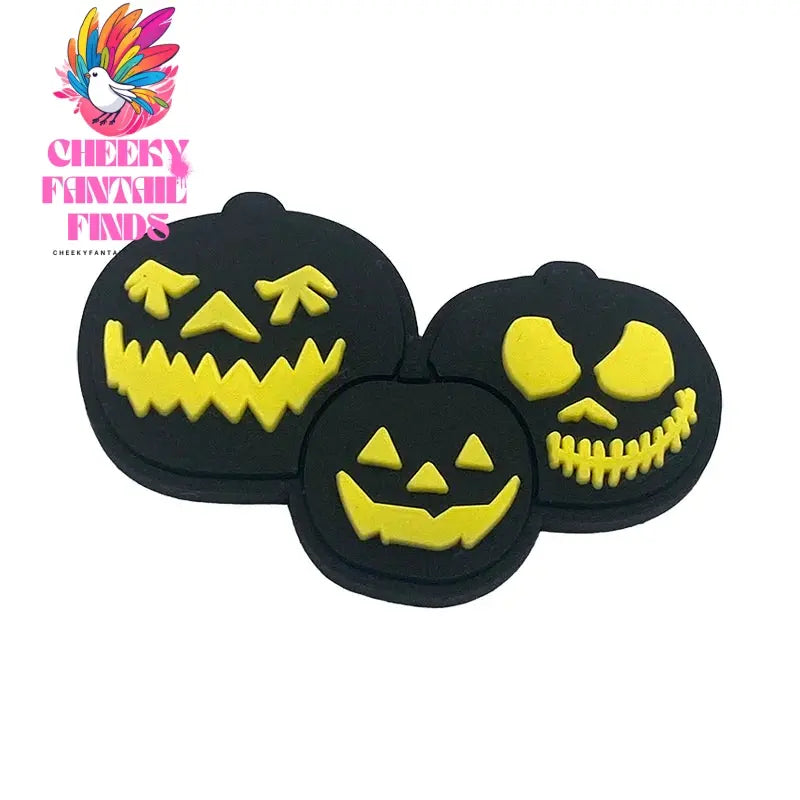 Halloween Pumpkin Ghost Shoe Charms for Clogs Sandals Decoration Shoe Accessories Charms for Friends Gifts Cheeky Fantail Finds