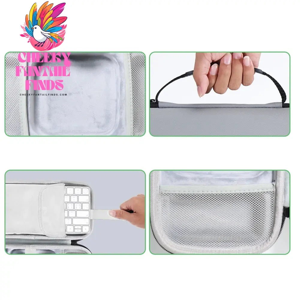 Hard Carrying Case Shockproof Portable Suitcase Anti-scratch Carrying Bag with Mesh Pocket for Apple Mac Mini M4/M4 Pro Cheeky Fantail Finds
