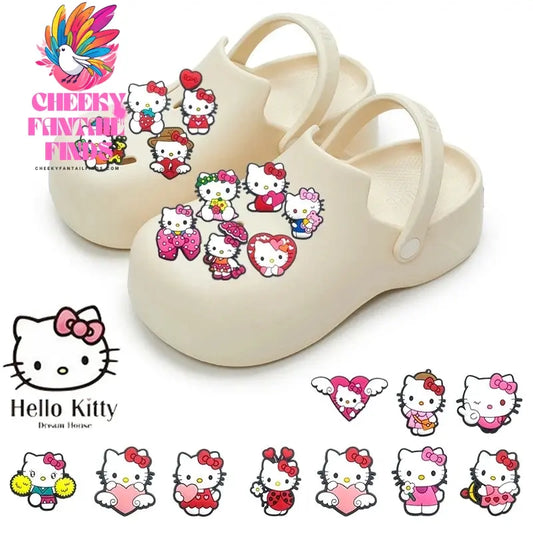 Hello Kitty Shoes Accessories Cute Cartoon Charms Fashion Gifts For Diy Decoration Soft Buckle Shoe Charms - Cheeky Fantail Finds