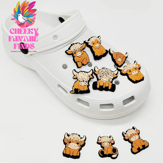 Highland Cow Shoe Charm for Cute Sandals DIY Lovely Animal Shoe Decorations Accessories Slides Sandals Clogs Kids Gifts Cheeky Fantail Finds