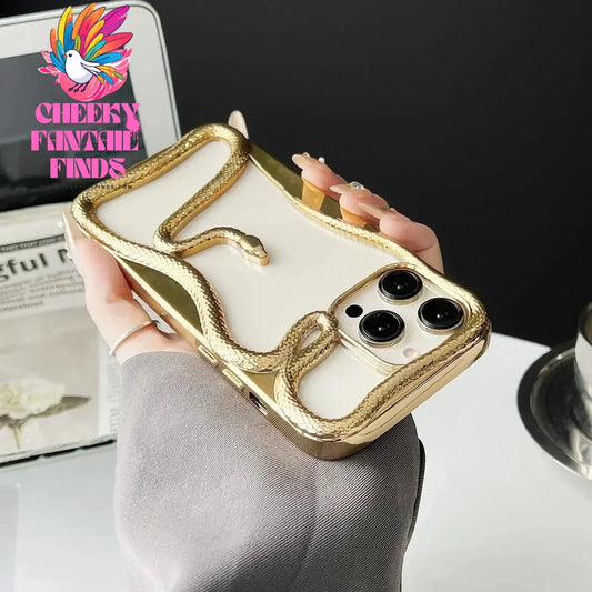 Hollow Snake Plating Phone Case For iPhone 11 12 13 14 15 16 Pro Max 16Pro 15Pro Heat Dissipation Electroplating TPU Soft Cover Cheeky Fantail Finds