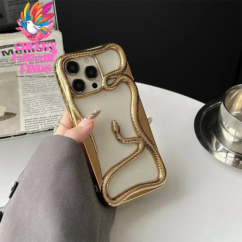 Hollow Snake Plating Phone Case For iPhone 11 12 13 14 15 16 Pro Max 16Pro 15Pro Heat Dissipation Electroplating TPU Soft Cover Cheeky Fantail Finds