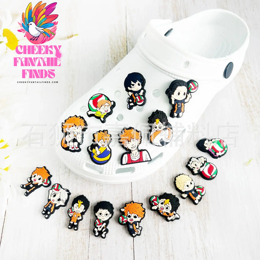 Hot 21Pcs/set Cartoon Kid Shoes Accessories PVC Buckle Decoration Fit for hole shoes bags and bangles Cheeky Fantail Finds