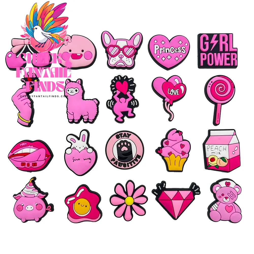 Hot 25 Set Cute Cartoon Shoe Charms for Clogs Sandals Decoration Slippers Accessories for Children Girls Party Gifts Cheeky Fantail Finds