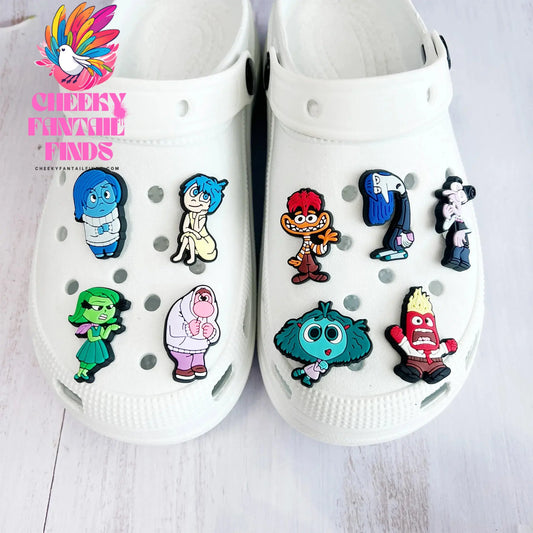 Hot 9Pcs Inside Out Charms Slippers new Decor pretty Accessories Shoes Flower Game Figure Sandals Ornament Shoe Buckle Cheeky Fantail Finds