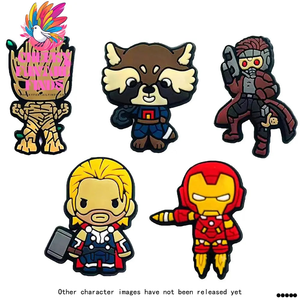 Hot Disney 1PCS Funny Cartoon Marvel Characters DlY Shoe Charms PVC Cool Hero Accessories Decorate Kid Boy Girl X-mas Party Gift Cheeky Fantail Finds