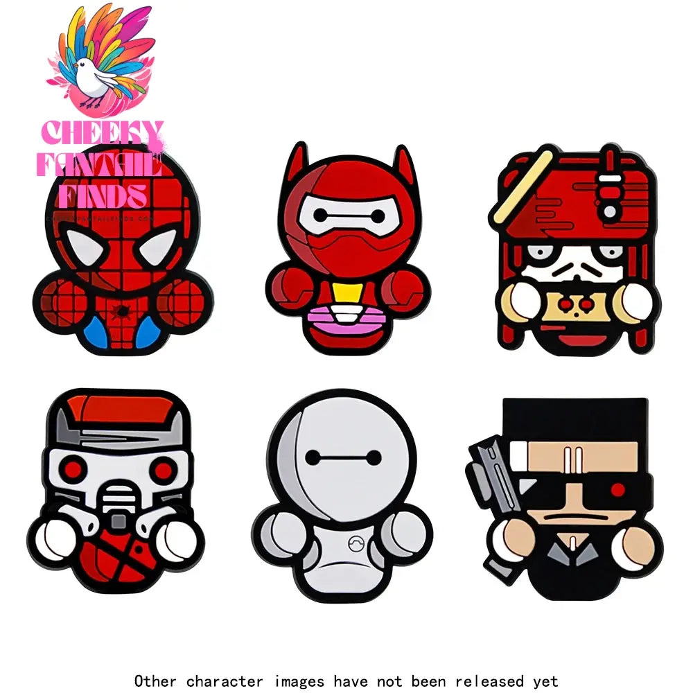 Hot Disney 1PCS Funny Cartoon Marvel Characters DlY Shoe Charms PVC Cool Hero Accessories Decorate Kid Boy Girl X-mas Party Gift Cheeky Fantail Finds