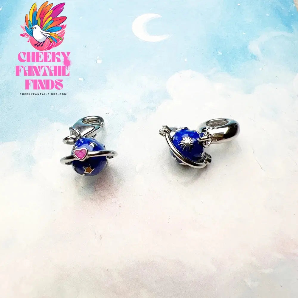 Hot Fashion Jewelry Dark Blue Saturn Planet Pendant Dangle Charm Real 925 Sterling Silver Gift For Women Men Cheeky Fantail Finds
