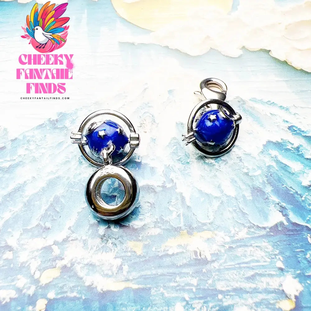 Hot Fashion Jewelry Dark Blue Saturn Planet Pendant Dangle Charm Real 925 Sterling Silver Gift For Women Men Cheeky Fantail Finds